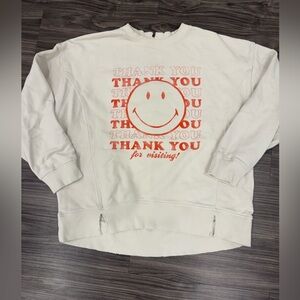 Aerie Oversized Smiley Thank you Sweatshirt